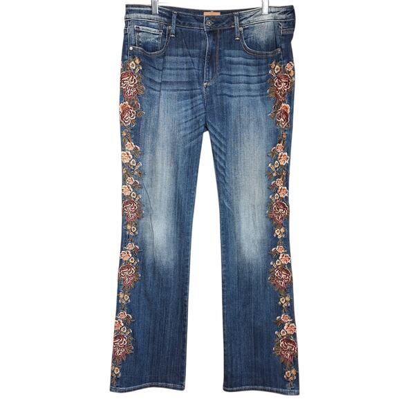 Driftwood classic fit floral Embroidered Kelly jeans bootcut boho midrise 31 - Picture 1 of 6